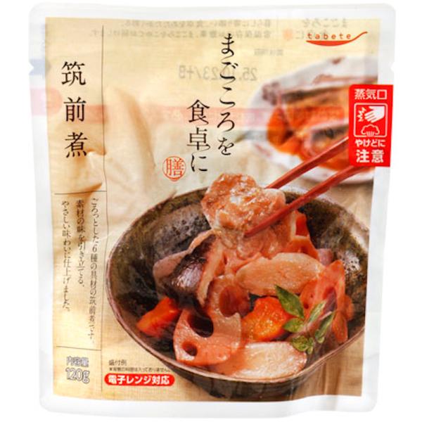 【国分】tabete まごころを食卓に 膳  ＜筑前煮＞ 120g●ごろっとした6種の具材の筑前煮です。●素材の味を引き立てる、やさしい味わいに仕上げました。●レンジ対応のパウチ商品ですので、袋のまま電子レンジで温めることが可能です。原材料...