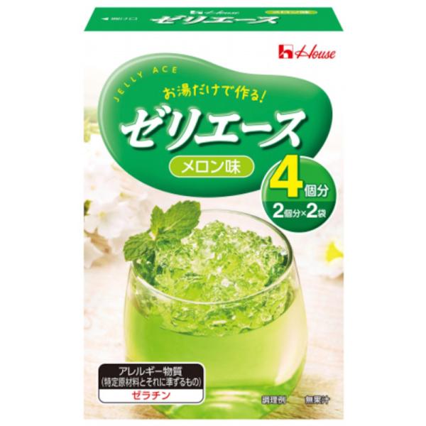 【ハウス食品】ゼリエース ＜メロン味＞ 4個分(2個分×2袋) 92g×1個(JAN：4902402914298)