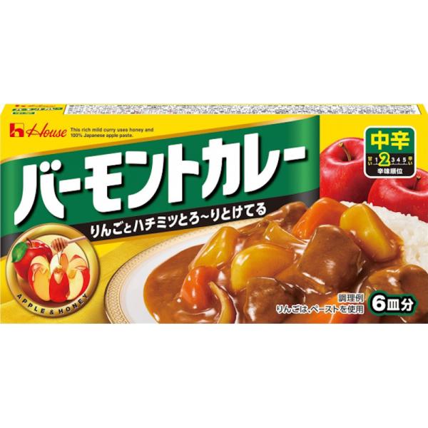 【ハウス食品】バーモントカレー 6皿分 ＜中辛＞ 115g×1個