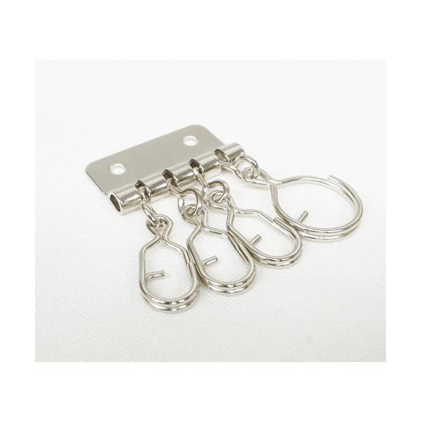 ４連キーホルダー Gカン付キーホルダー(大1小3) ニッケル カシメ付  kume1439-M