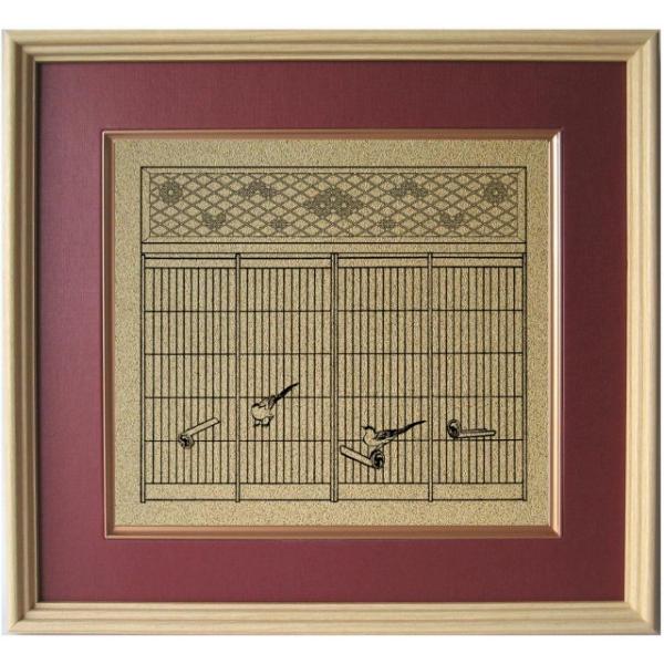 書院障子復刻影絵100選　No.65 鶺鴒(せきれい)に瓦