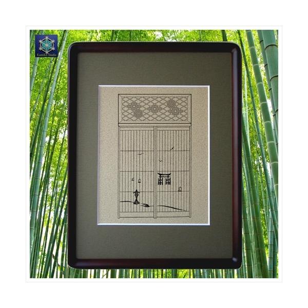 組子細工欄間入り書院障子影絵100選　No.17 宮島