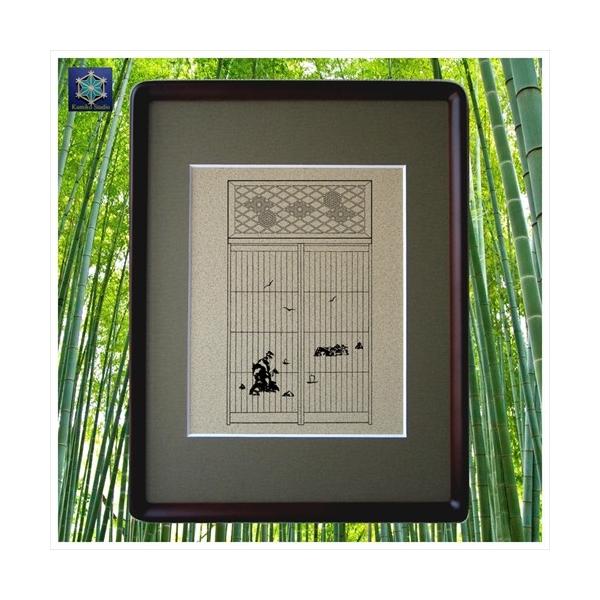 組子細工欄間入り書院障子影絵100選　No.18 松島
