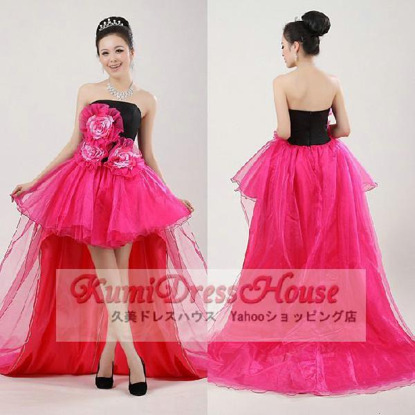 Pk98 ミニ丈カラードレス黒 ピンク系赤 Buyee Servicio De Proxy Japones Buyee Compra En Japon