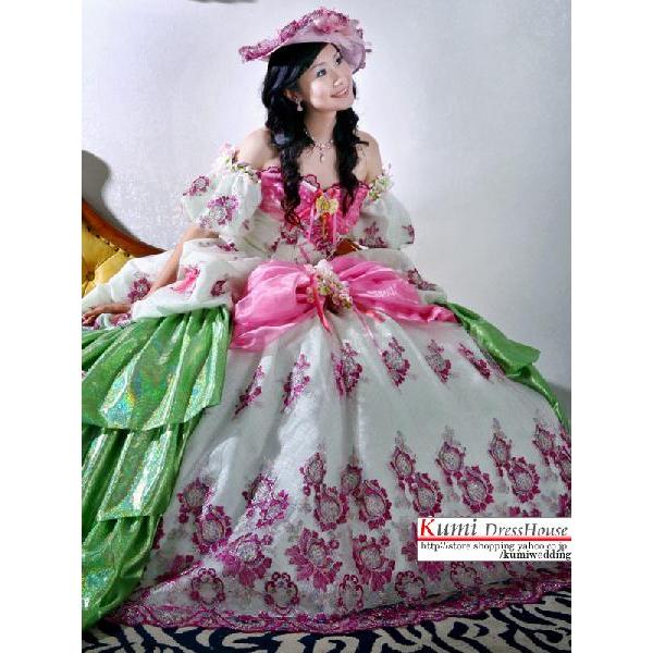 Swk062 中世風カラードレス 新品 舞台 ステージ衣装 お姫様ドレス ピンク系色 大きいサイズも対応 オフショルダー パフスリーブ Buyee Servicio De Proxy Japones Buyee Compra En Japon