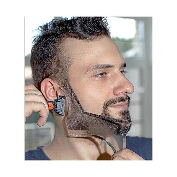 ひげシェーパーテンプレート整形ツール、Lucbuyあごひげのための透明なスタイリングくしステンシルサイドバーン顔の毛のトリミンググルーミングガイド用男
