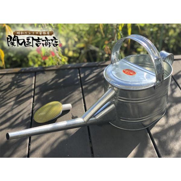 未使用品 ブリキ 4号 (ブリキジョーロ 約4L斜口2種付き)最高級園芸如露 ブリキ製 シンプルジョウロ 4L じょうろ如雨露/おしゃれ/ブリキ