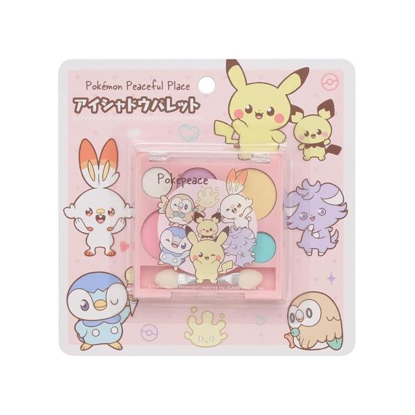 SHOBIDO 粧美堂 ポケットモンスター ポケピース 6色 アイシャドウパレット ピンク アイシャドウチップ付 ポケモン コスメ 化粧品