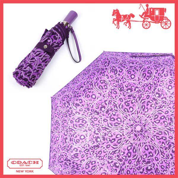 COACH（コーチ） 折りたたみ傘 シグネチャー サテン オセロット
