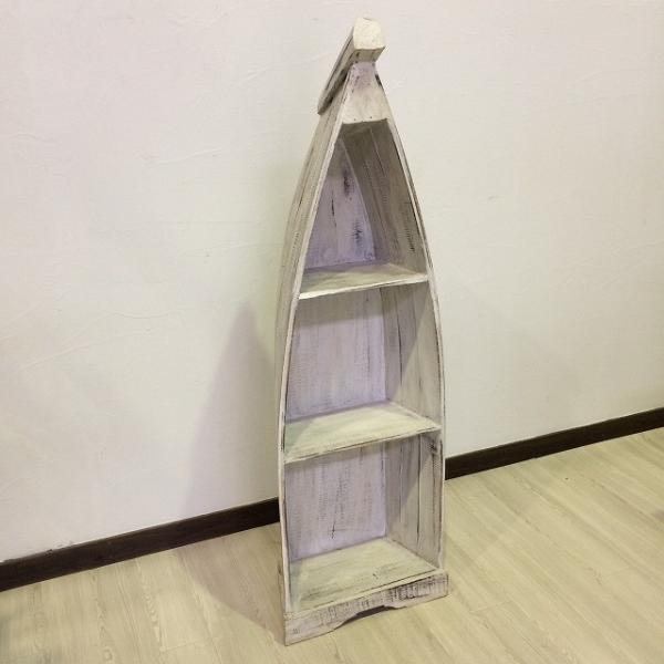 ボートラック L 3段 ホワイト 150cm 棚 ラック アジアン バリ チェスト