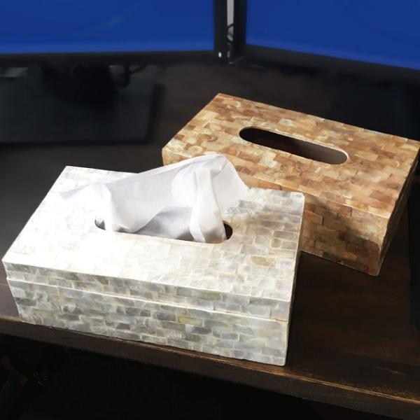 シェル ティッシュケース 2色 ゴールド ホワイト アジアン雑貨 バリ雑貨 インテリア おしゃれ リビング 寝室 南国