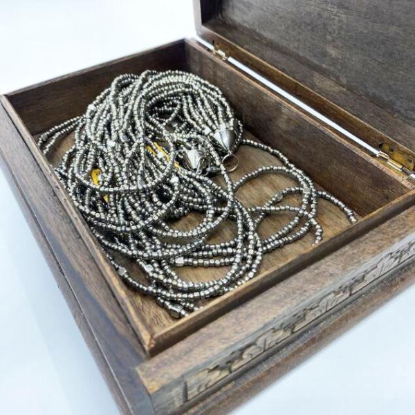 バリ彫刻 アジアンウッドボックス 木箱 L 21×14.5cm アクセサリー
