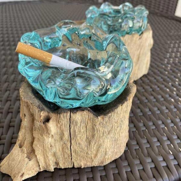 灰皿 アッシュトレイ スタンド付 ガラスオブジェ 4タイプ ガラス細工