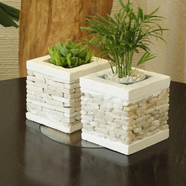植木鉢 プランター 角 2タイプ H12cm おしゃれ スクエア フラワー