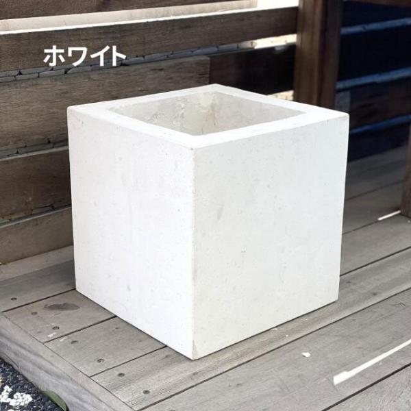 植木鉢 プランター 白 グレー 角 H30cm スクエア おしゃれ フラワー