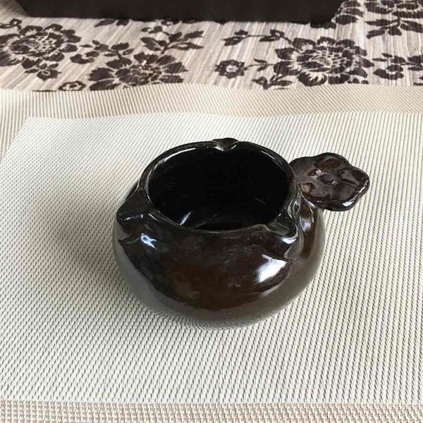 灰皿 陶器 卓上灰皿 プルメリア 丸 アッシュトレイ タバナン焼き