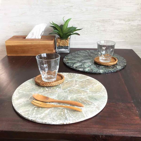 シェル ランチョンマット 丸 マット キッチンマット テーブルウェア