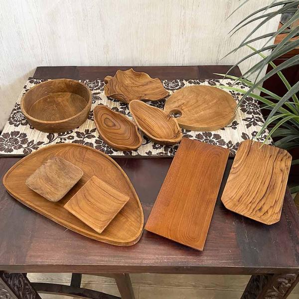 木製 トレイ ウッド トレイ 5タイプ アカシア ブラウン 茶色 アクセトレイ アクセサリートレイ アジアン インテリア 置き物 トレー バリ ナチュラル