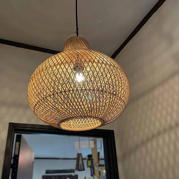 【引越しのため最終値下げ】ラタン　ランプシェード　ペンダントライト　新品未使用 楽天市場】ランプシェード ペンダントライト 照明 ラタン 籐 1灯