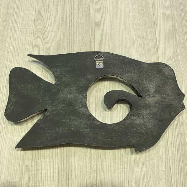 木彫り 壁掛け 魚オブジェ シルバー ゴールド アジアン雑貨 バリ雑貨