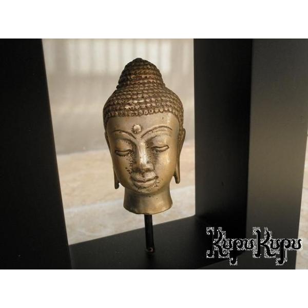 バリ島製 木枠アートオブジェ 大仏 アジアン雑貨 バリ雑貨 インテリア