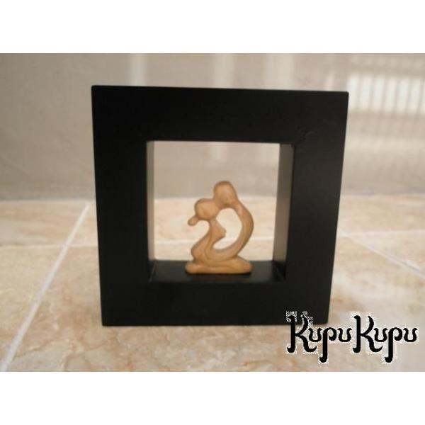 バリ島製 木枠アートオブジェ 男女 アジアン雑貨 バリ雑貨 インテリア オブジェ 置物 南国 リゾート