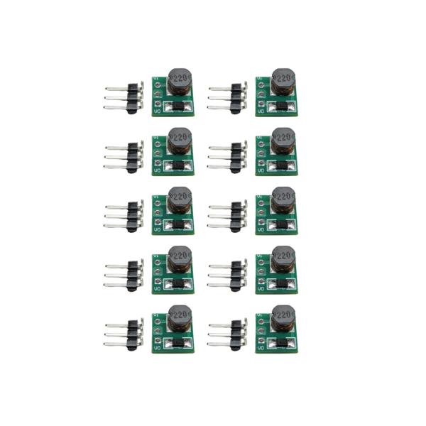入力 DC0.9V-5V 出力5V 10個 DC-DCステップアップパワーモジュール ピンヘッダ付き