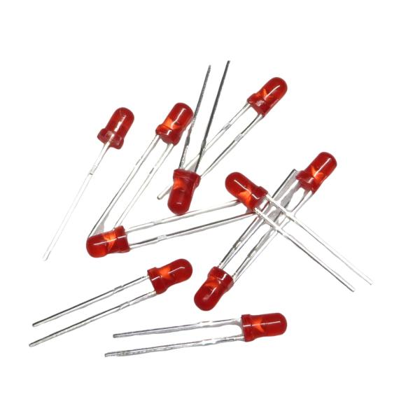 注文数1で10個です。IV:800mcd 波長:620-625nm VF:2.0V-2.2V IF:20mA