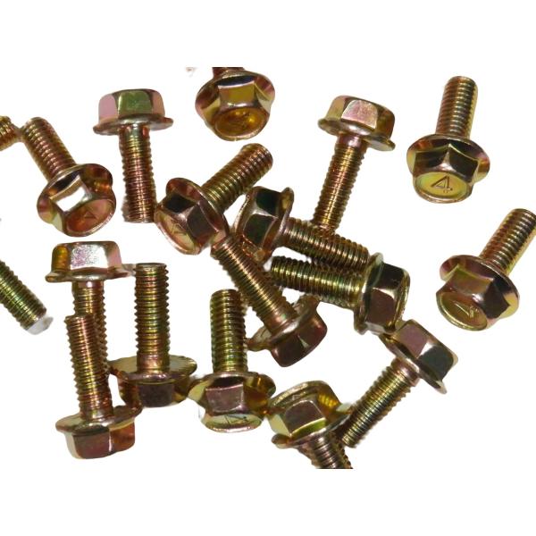 フランジボルト M6×16mm 10個 クロメートメッキ セレート付き