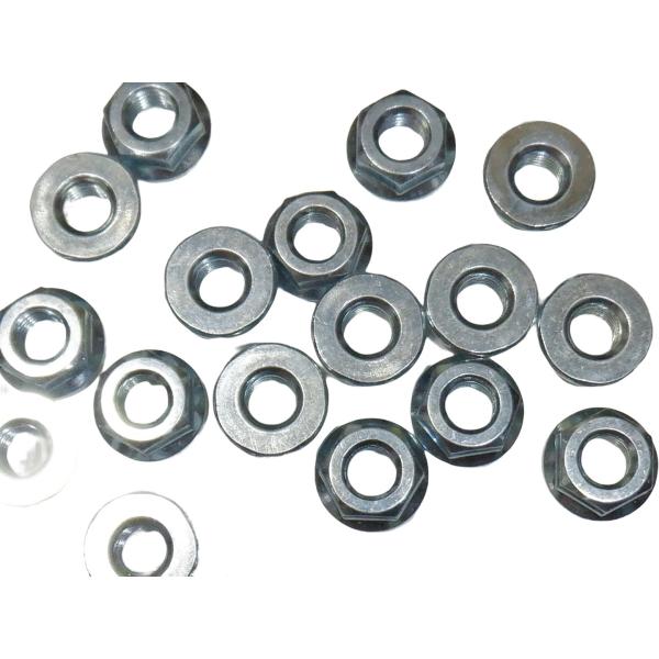 鉄 フランジナット 10個 セレート無し ベタ M6 ユニクロメッキ