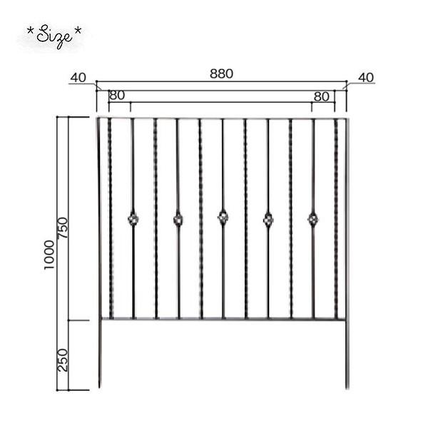 ガーデニング 花壇 エクステリア 庭 エクステリア 柵 おしゃれ Diy アイアン フェンス 鉄製 ガーデンフェンス 外構 フェンス 6型 2枚セット 同梱区分直送ab
