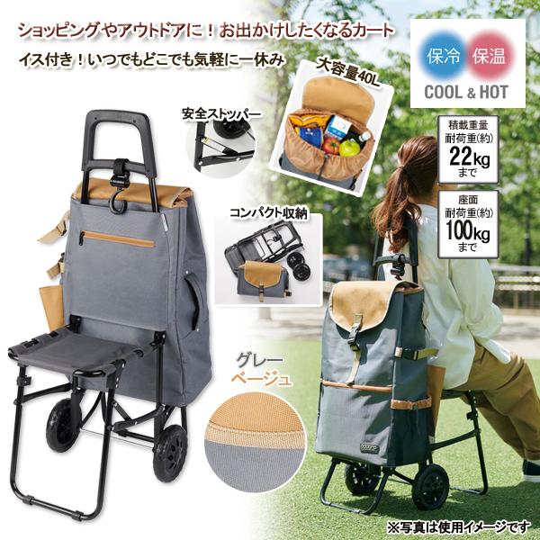 Amazon｜ショッピングカート 4輪キャリーカート 椅子付き 座れる