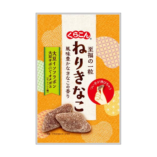 たっぷりのきなこを使って、心地よい噛みごたえに練りあげました。毎日でも食べたくなるような素朴な味のお菓子です。もっちりとした食感で、お子様からご高齢の方まで、おいしく召しあがれます。※パッケージデザイン等は予告なく変更されることがあります。