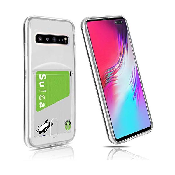 Samsung Galaxy S10 5G SC-04L SC-03L SCV41 ケース クリア カード収納 Cavor Galaxy S10 5G ソフトカバー 薄型 透明TPU 指紋防止 落下防止 傷防止 軽量 Qi急速