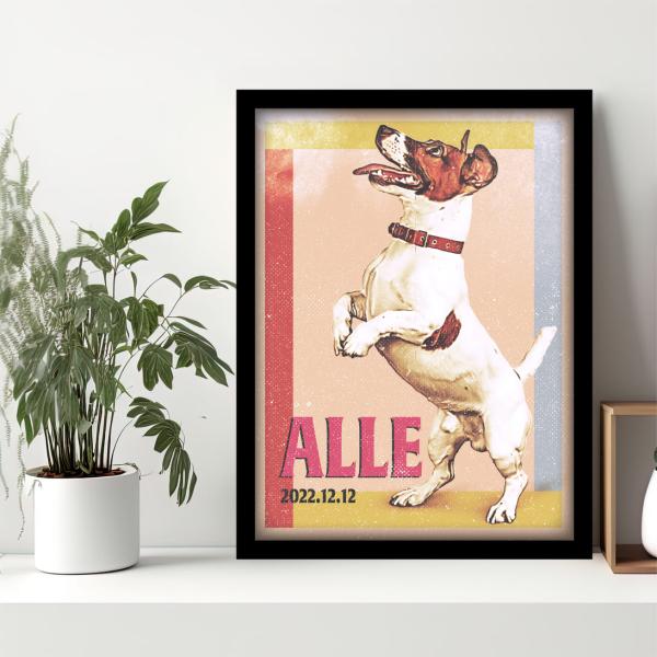 ［受注制作］［原画］ペット似顔絵アート◆A3サイズ　送料無料 kuramag_kmg0003