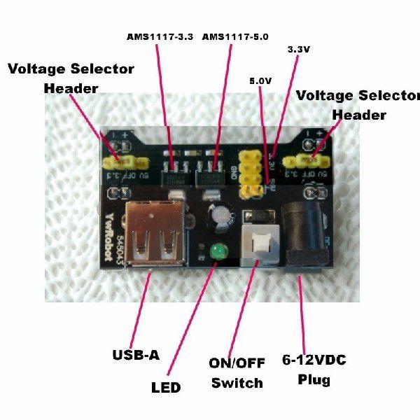 ブレッドボード用 電源モジュール ( 5V / 3.3V ) USB : 文化雑貨 ブレッドボード用 電源モジュール ( 5V / 3.3V ) USB : 文化雑貨