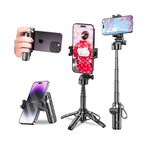 ARIAKE 自撮り棒 多機能スマホグリップ 四脚 安定感アップ 超