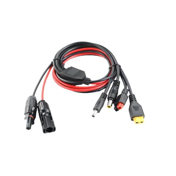 赤と黒/-/C2MC43PLUG100・多機能アダプター: MC4コネクタからXT60、アンダーソン、DC7909、DC5521への3種類の変換に対応、ソーラーパネルとポータブル電源の接続に最適・高品質導線: 12AWGの太さで安定した電流...