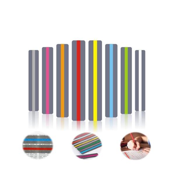 8色/-/XIANFQNKJ-L100・サイズ：19*3.2cm。・読書時の疲れ目防止に：防水性のリードストリップは、目の疲れを緩和し、より速く快適に読書できます。・注意力を高める：真ん中のカラーガイドバーを行にあててずらしながら読む事で読...