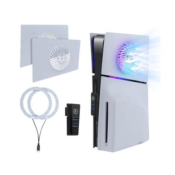 他サイト： Mcbazel 新型 PS5 Slim用 RGB 交換用フェイスプレート USBハブセット 冷却口付き 放熱対策デザイン ディスク版/デジタル版の商品画像