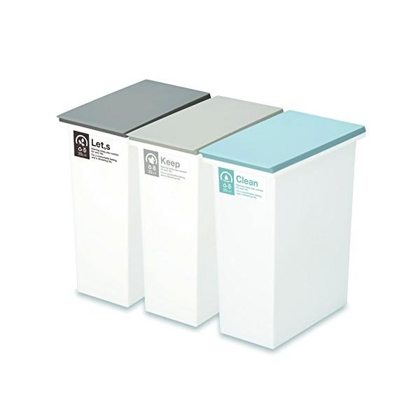 他サイト： 新輝合成 トンボ ネオカラー ゴミ箱 カラーで分別 スリム オープンタイプ 20リットル 3個セット ベージュ ブルー ブラウン 幅18.5×奥の商品画像