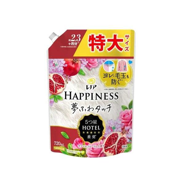 P&G レノア ハピネス 夢ふわタッチ 柔軟剤 ザクロ＆フローラル 詰め替え 特大 720mL