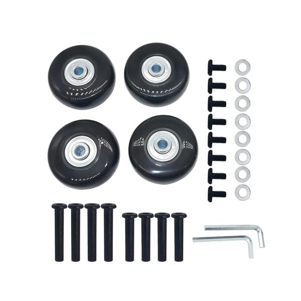 ブラック/輪外径50mm 輪幅17mm/直径50mm 4個・Model:直径50mm 4個・商品材質：高品質なゴム素材を採用しています快適な走行性と磨耗しにくい静音タイプです。ステンレス製ベアリングを内蔵しているので、スムーズに動きます。・...