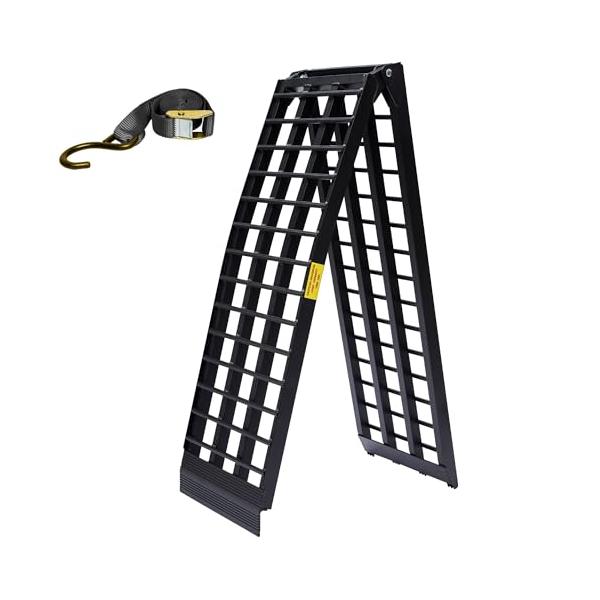 耐荷重680kg/本 バイク ラダーレール アルミ製 スロープ 長さ274cm 幅45cm 折り畳み式 アルミラダー 軽量 アルミブリッジ モト