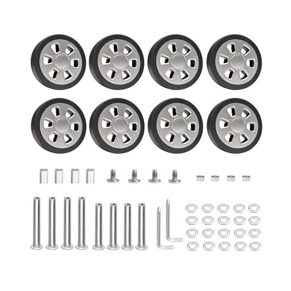 スーツケース交換用キャスター 修理キット 60mm直径TPUゴム製キャスター 8個セットショッピングカート、手提げバッグ、トラベルバッグ、ダッフ