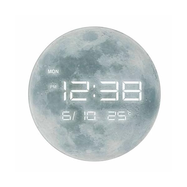 他サイト： MAGマグ 掛け時計 デジタル LED 時計 直径32.0cm 置き掛け兼用 ルナ 交流式 白 W-794WHの商品画像