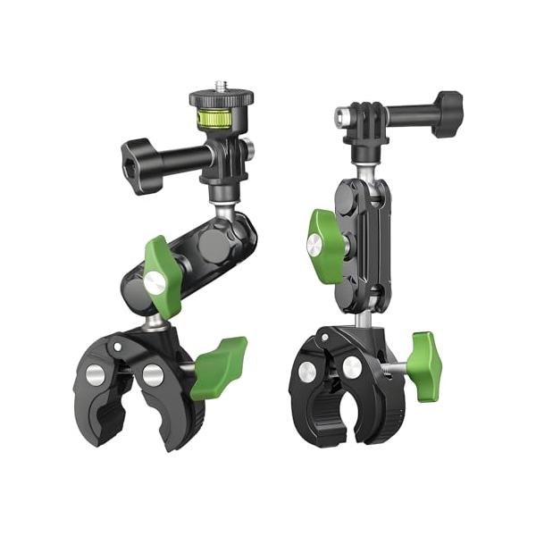 グリーン/コンパクト/UBA_C1・高い互換性1/4ネジアダプターシューとgoproマウント付き，アクションカメラ、ウェアラブルカメラ、デジカメ、スマホに対応可能です。Hero 12 Max Hero 11 Hero 10 Hero 9 H...