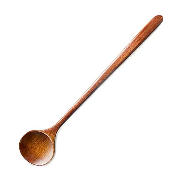 AOOSY おたま 27.7cm スープレードル スプーン マドラー 天然木製 本漆塗りかき氷スプーン 煮物 鍋 麻婆豆腐 取り分け スープ