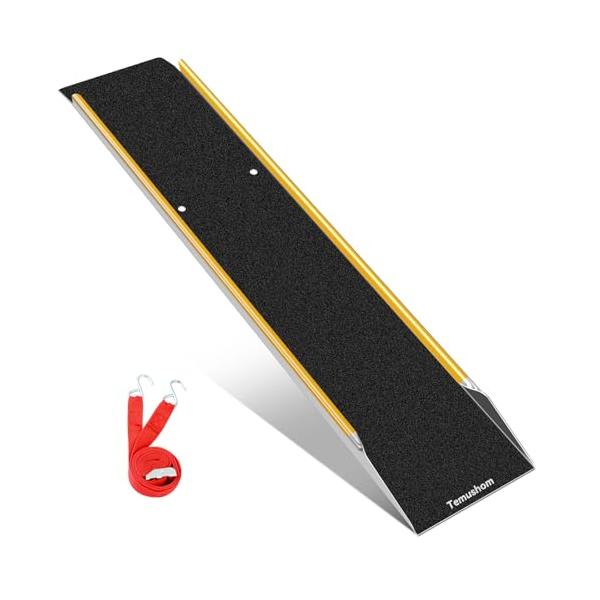 Temushom バイク ラダーレール 長さ120cm 幅25cm 1本 耐荷重300kg バイク スロープ 軽量アルミ製 ダラー 滑り止め 段