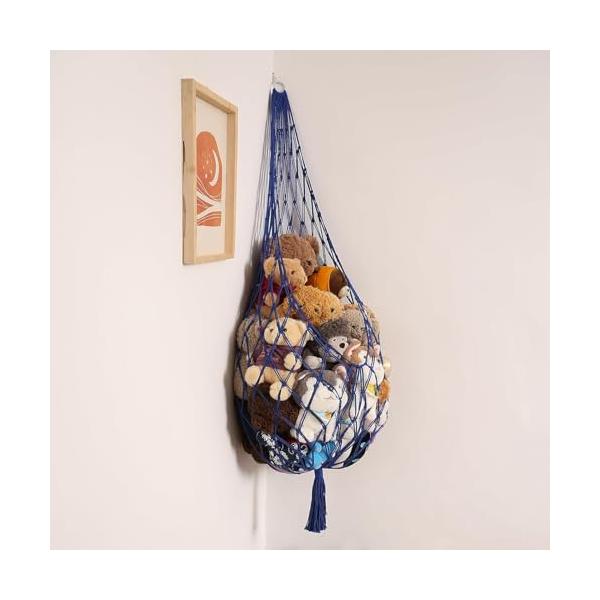 ブルー（楕円形）/Large/shubangwanjushounawangdou・Color:ブルー（楕円形）・大容量17?30cmのぬいぐるみを50個収納可能。人間ほどの大きさの巨大ぬいぐるみも楽々収納できます。大容量なので収納しやすく、...